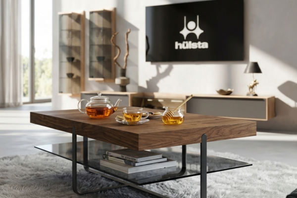starke Tischplatte - filigranes Glas HN24